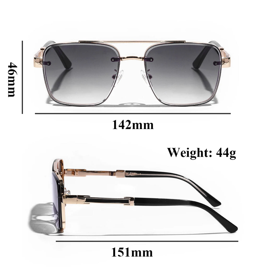 Lunettes de Soleil Carrées Cuivre Dégradé UV400 Luxe Homme – CLEVI Paris