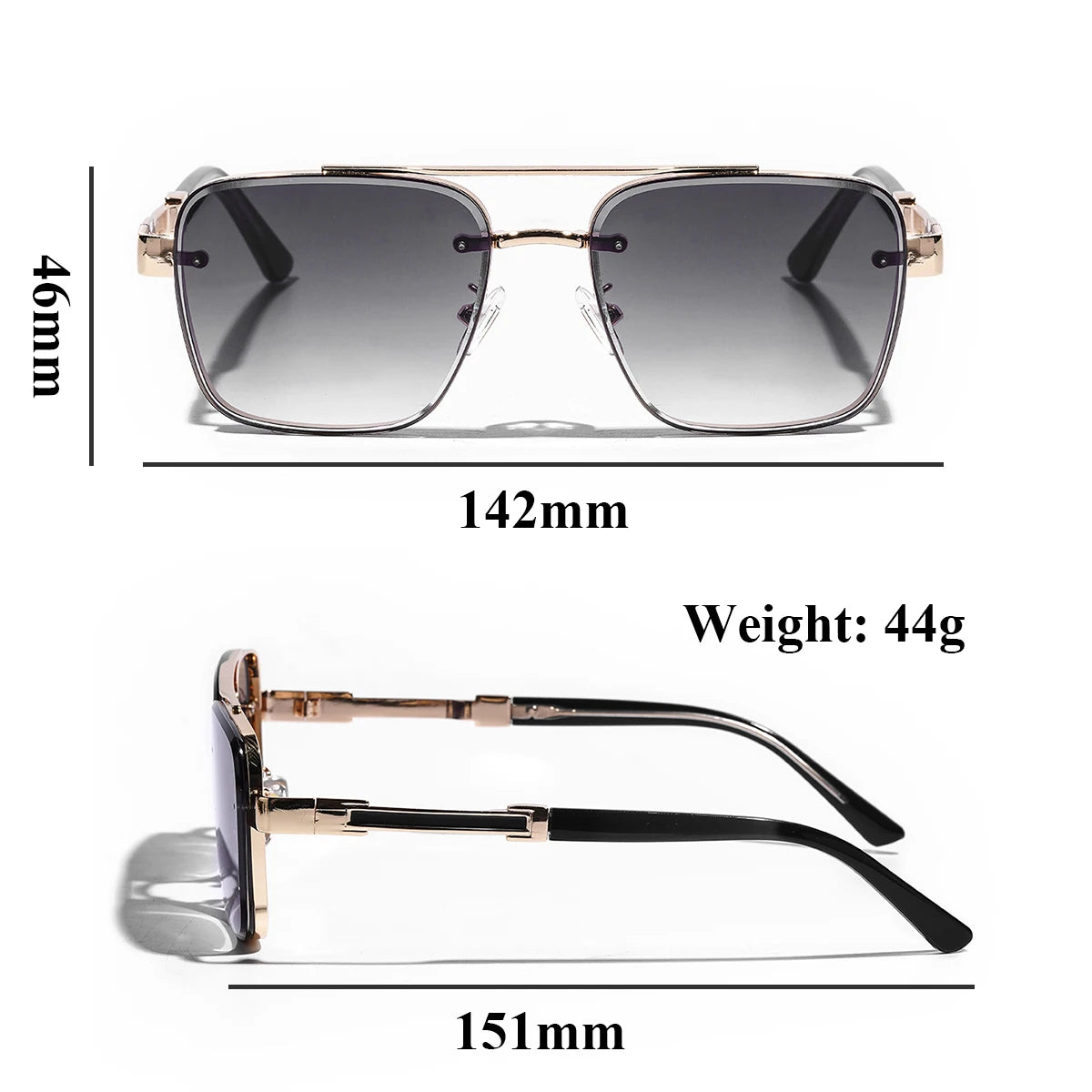 Lunettes de Soleil Carrées Cuivre Dégradé UV400 Luxe Homme – CLEVI Paris
