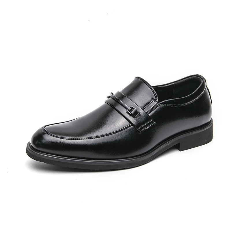 Mocassins Loafers Cuir Homme Bout Rond Slip-On | Noir Marron EU 38-46
