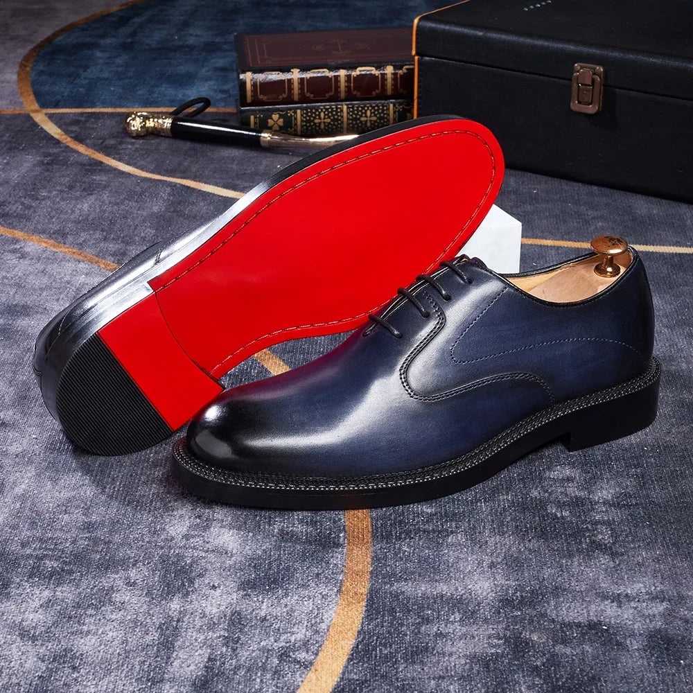 Derby Homme Cuir Vachette Lisse Bout Rond Imperméable | Business Mariage EU 39-46