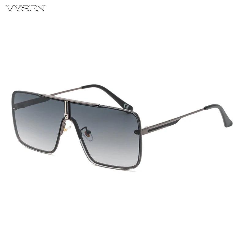 Lunettes de Soleil Oversize Carrées Homme – Grande Monture Métal UV400 – CLEVI Paris