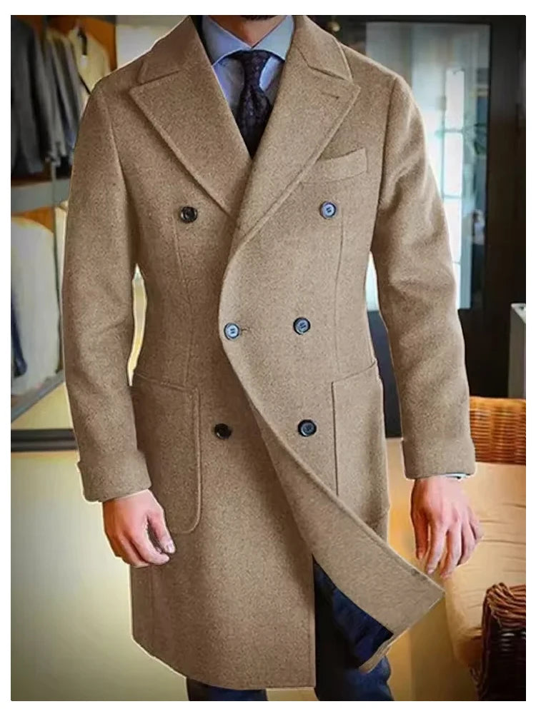 Manteau homme long double boutonnage – CLEVI Paris