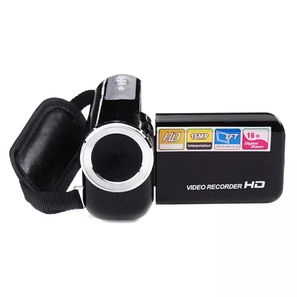Caméra Numérique 1080p 16MP – Écran Rotatif 2", Zoom 16x, Lumière Fill Light, Vlog & Enfants – CLEVI Paris