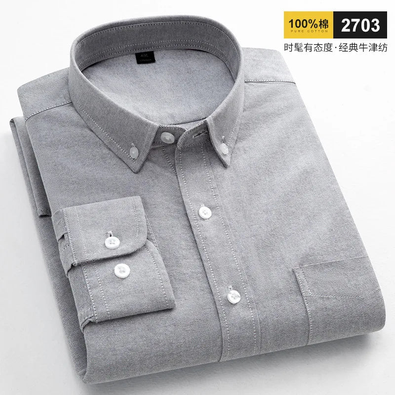 Chemise Oxford Homme Casual Manches Longues – CLEVI Paris