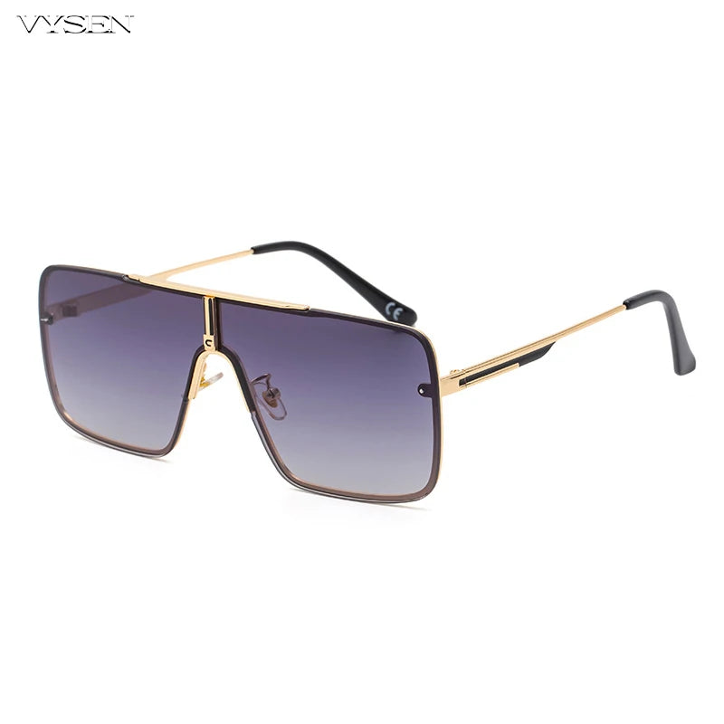 Lunettes de Soleil Oversize Carrées Homme – Grande Monture Métal UV400 – CLEVI Paris