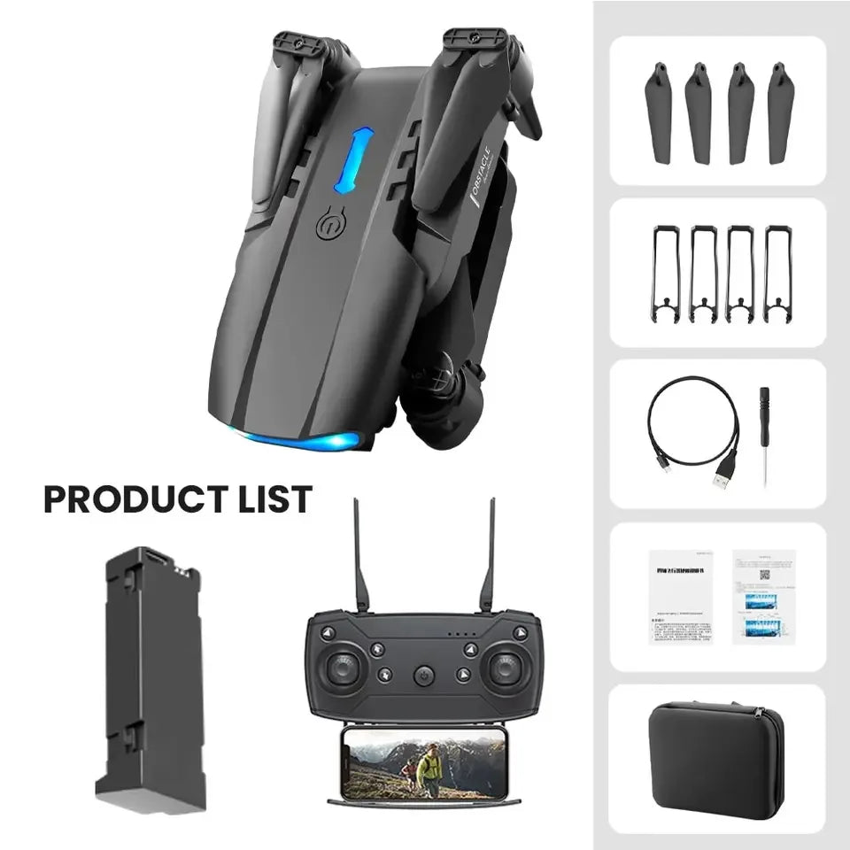 Mini Drone Pliable E99 4K WiFi – Double Caméra FPV, Décollage/Atterrissage Automatique & Gyroscope – CLEVI Paris