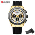Montre Quartz Homme CURREN 8464 – Chronographe Lumineux, Silicone & Écrin | 10 Coloris