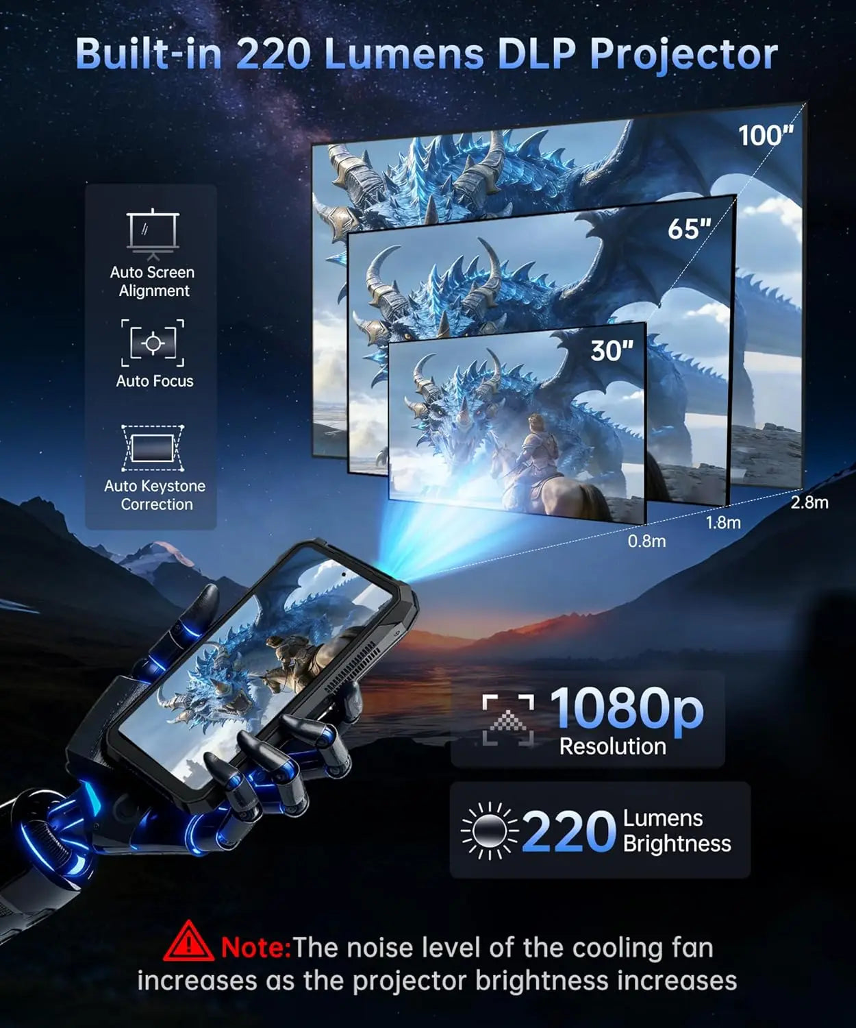 8849 Tank X Smartphone Rugged 5G Projecteur 220lm 1080P Dimensity 8200 17600mAh Android 15 IP68 – CLEVI Paris