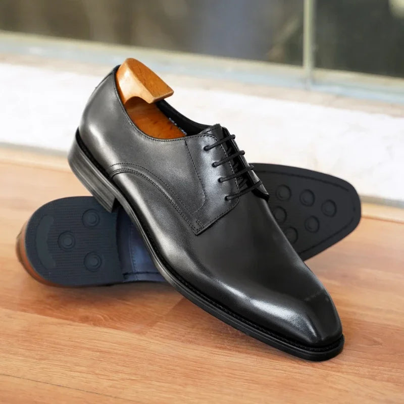 Derby Homme Cuir Bout Carré Lacets Bicolore – CLEVI Paris