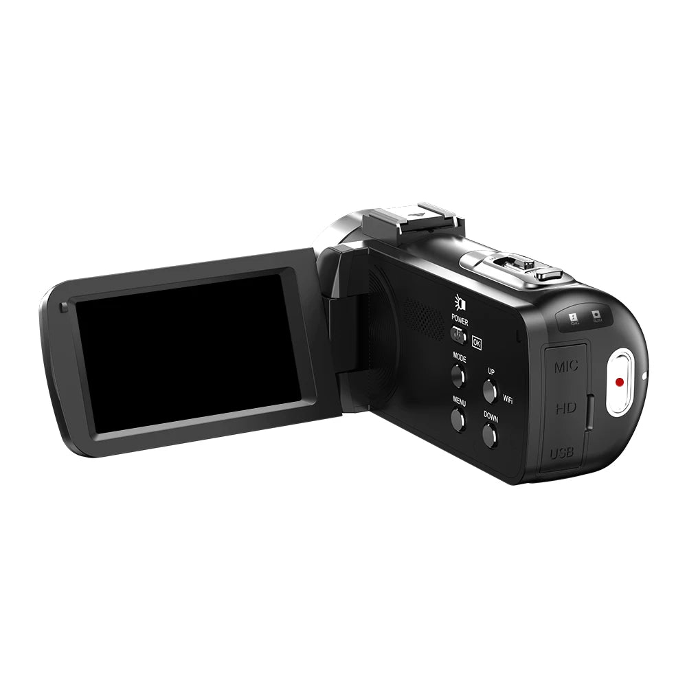 Caméscope 8K 64MP KOMERY AF6 – Écran Tactile Rotatif 3", Zoom 18x, WiFi, HDMI, Vision Nocturne IR – CLEVI Paris