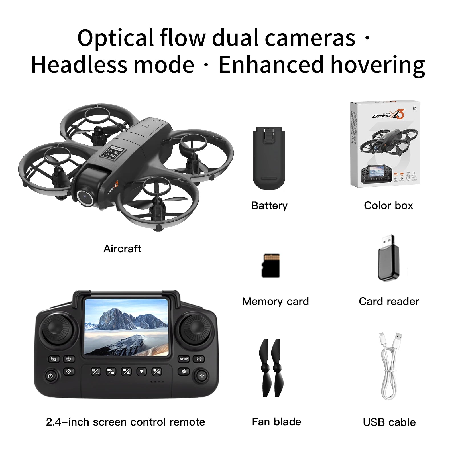 Mini Drone YL3 4K Double Caméra – Positionnement Optique, Moteur Brushless, FPV WiFi & Évitement d'Obstacles – CLEVI Paris