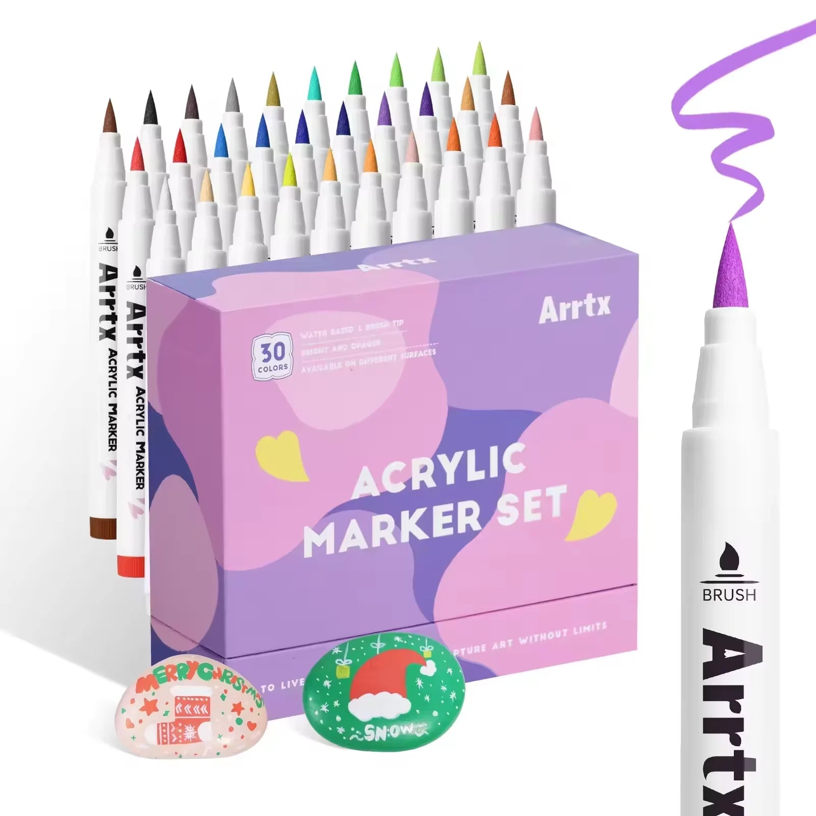 Marqueurs Acryliques Arrtx Pointe Pinceau – 30 à 90 Couleurs, Multi-Surfaces – CLEVI Paris