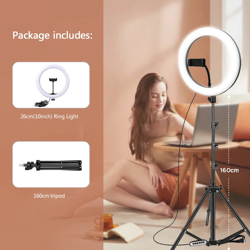 Anneau lumineux LED BTFOOR avec trépied – CLEVI Paris