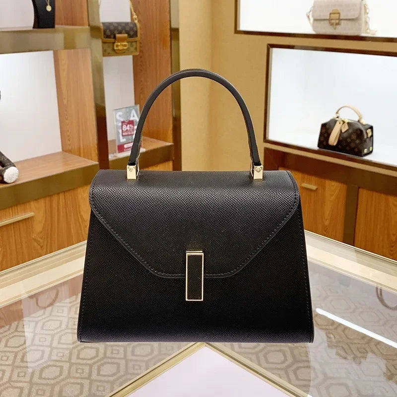 Sac à Main Femme en PU – Satchel Bandoulière Épaule | 7 Coloris | 2 Tailles | Rose, Bleu, Noir, Blanc...