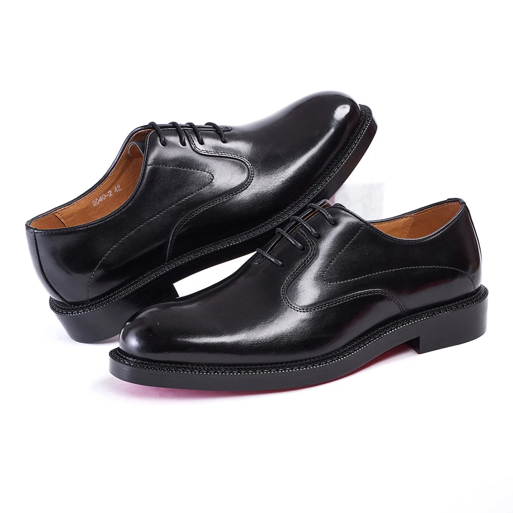 Derby Homme Cuir Vachette Lisse Bout Rond Imperméable | Business Mariage EU 39-46