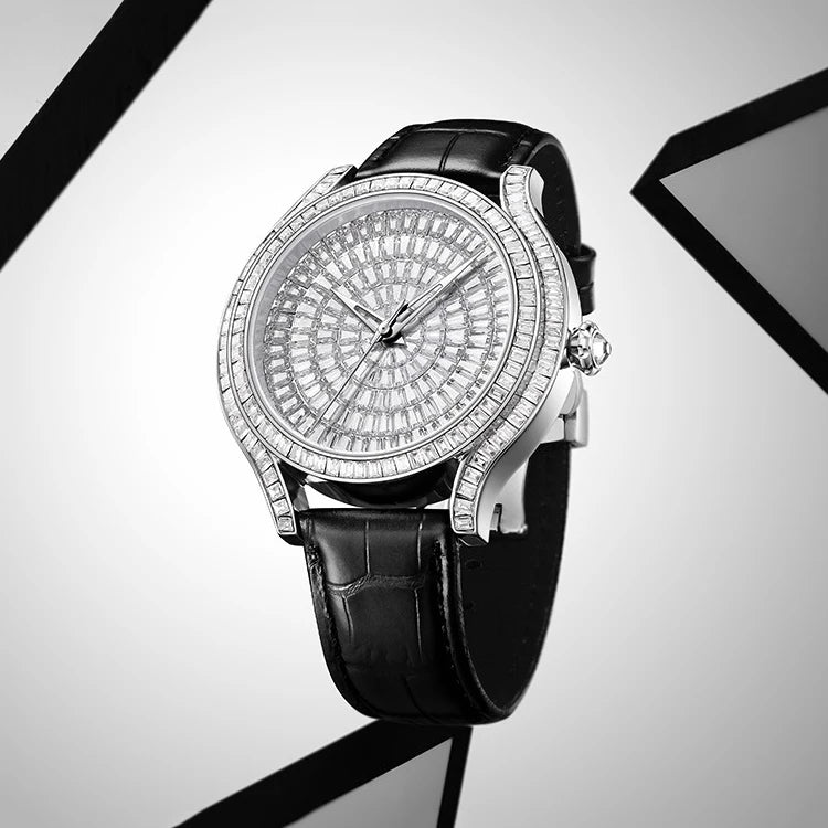 Montre Homme Mécanique Automatique Miyota Zircone Cubique Luxe – CLEVI Paris