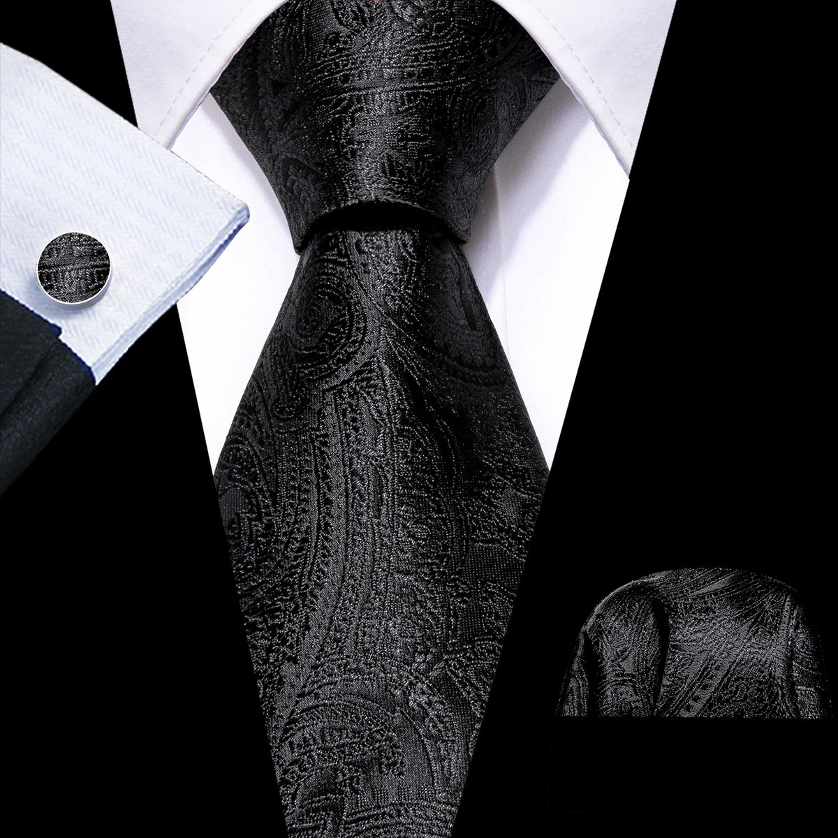 Ensemble cravate homme, pochette et boutons – CLEVI Paris