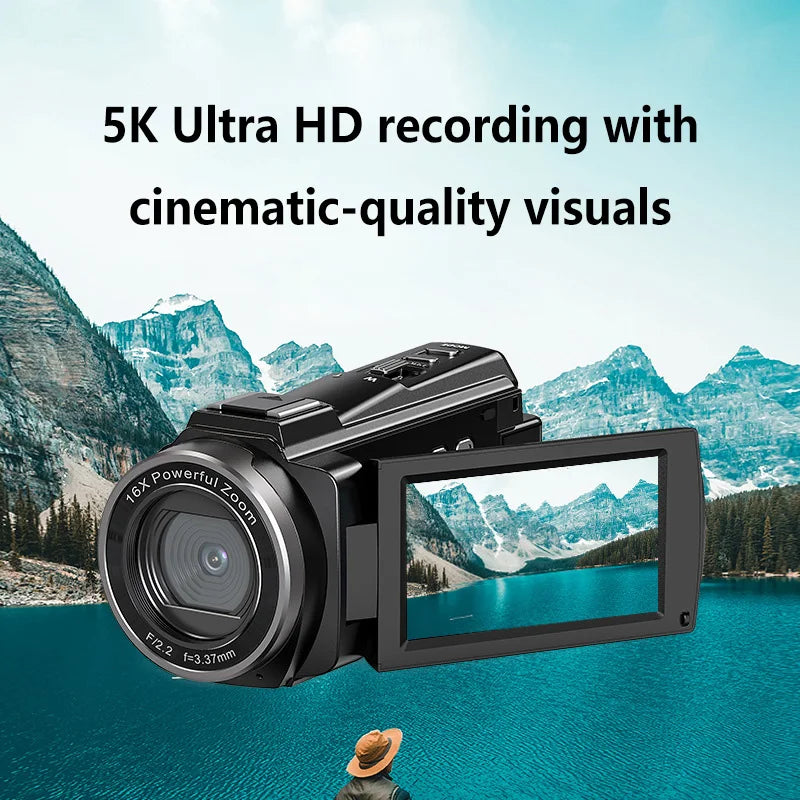 Caméra Numérique Double Objectif 1080P – Autofocus, Zoom 16x, Écran Tactile, Voyage
