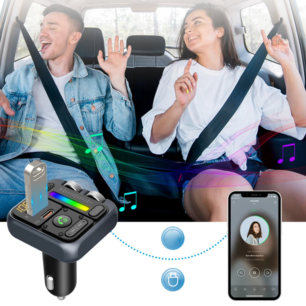 Transmetteur FM Bluetooth 5.3 Voiture Shunmaii T25 – Charge Rapide PD 42W, Double USB, Mains Libres, Lecteur MP3 Clé USB