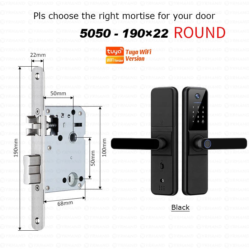 Serrure Connectée YRHAND H01 IP66 Caméra Sonnette WiFi Tuya Empreinte Digitale – CLEVI Paris