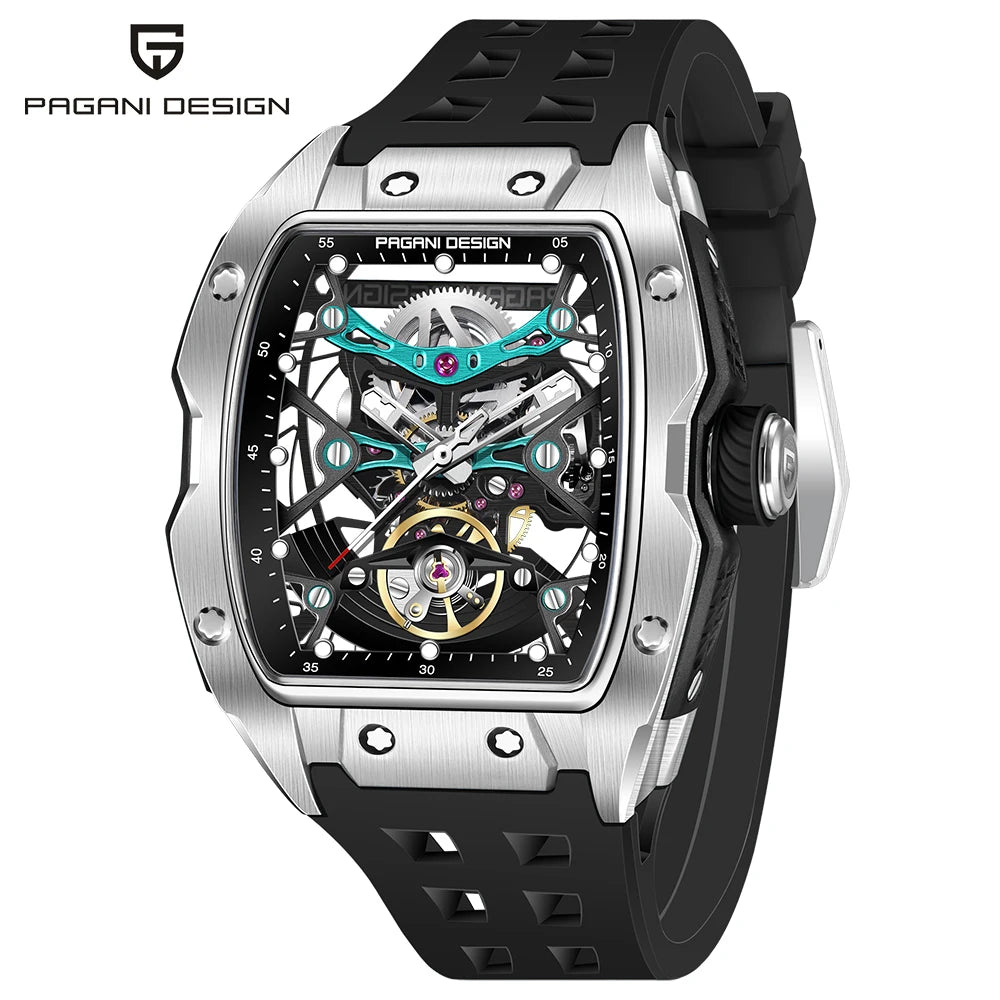 Montre Homme Automatique Squelette Tonneau Caoutchouc Pagani Design PD-YS018 – CLEVI Paris