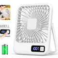 Ventilateur de Bureau USB Rechargeable Pliable 180° 5 Vitesses Affichage Batterie – CLEVI Paris