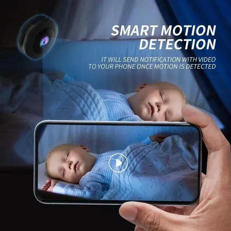 Mini Caméra WiFi 4K HD – Vision Nocturne, Enregistrement Audio/Vidéo, Surveillance Intérieur/Extérieur – CLEVI Paris