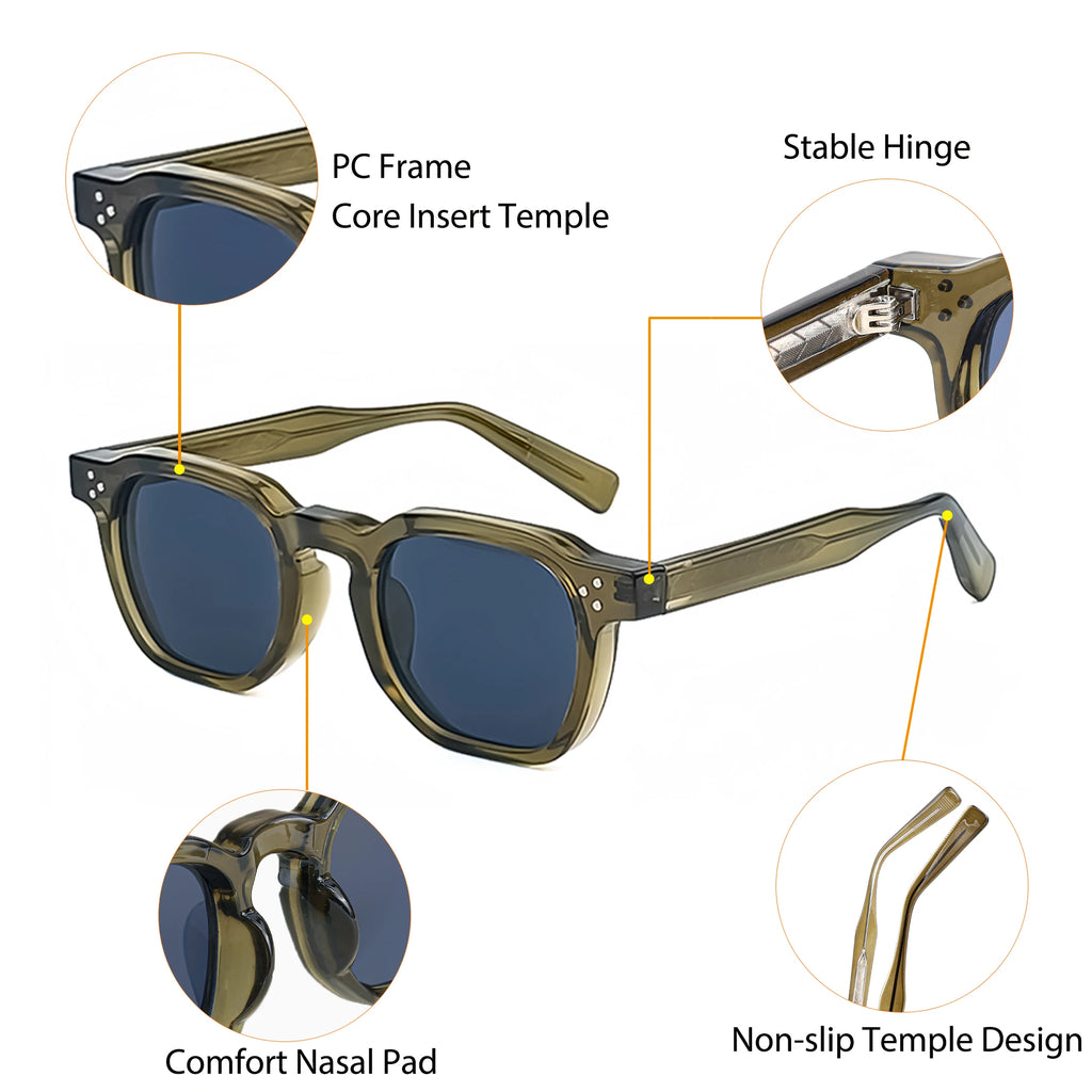 Lunettes de Soleil Caterside Style Punk Petit Cadre Carré UV400 Unisexe – CLEVI Paris