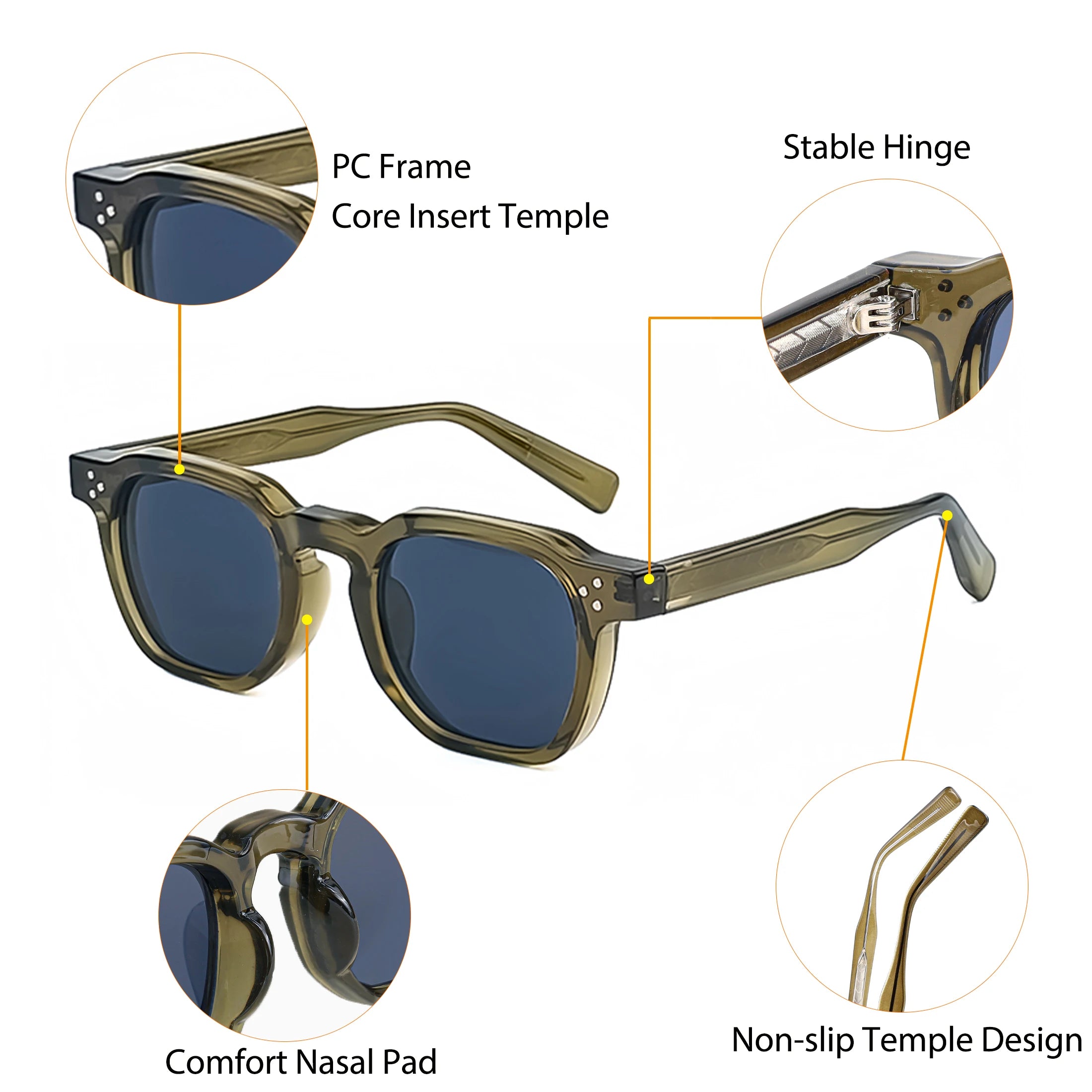 Lunettes de Soleil Caterside Style Punk Petit Cadre Carré UV400 Unisexe – CLEVI Paris