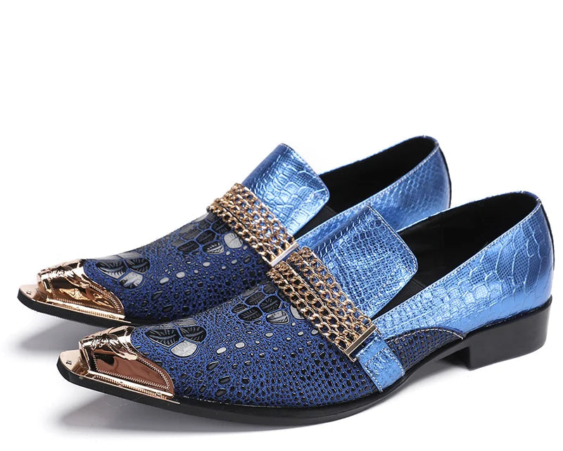 Chaussures Homme Croco Métal Chaîne – CLEVI Paris