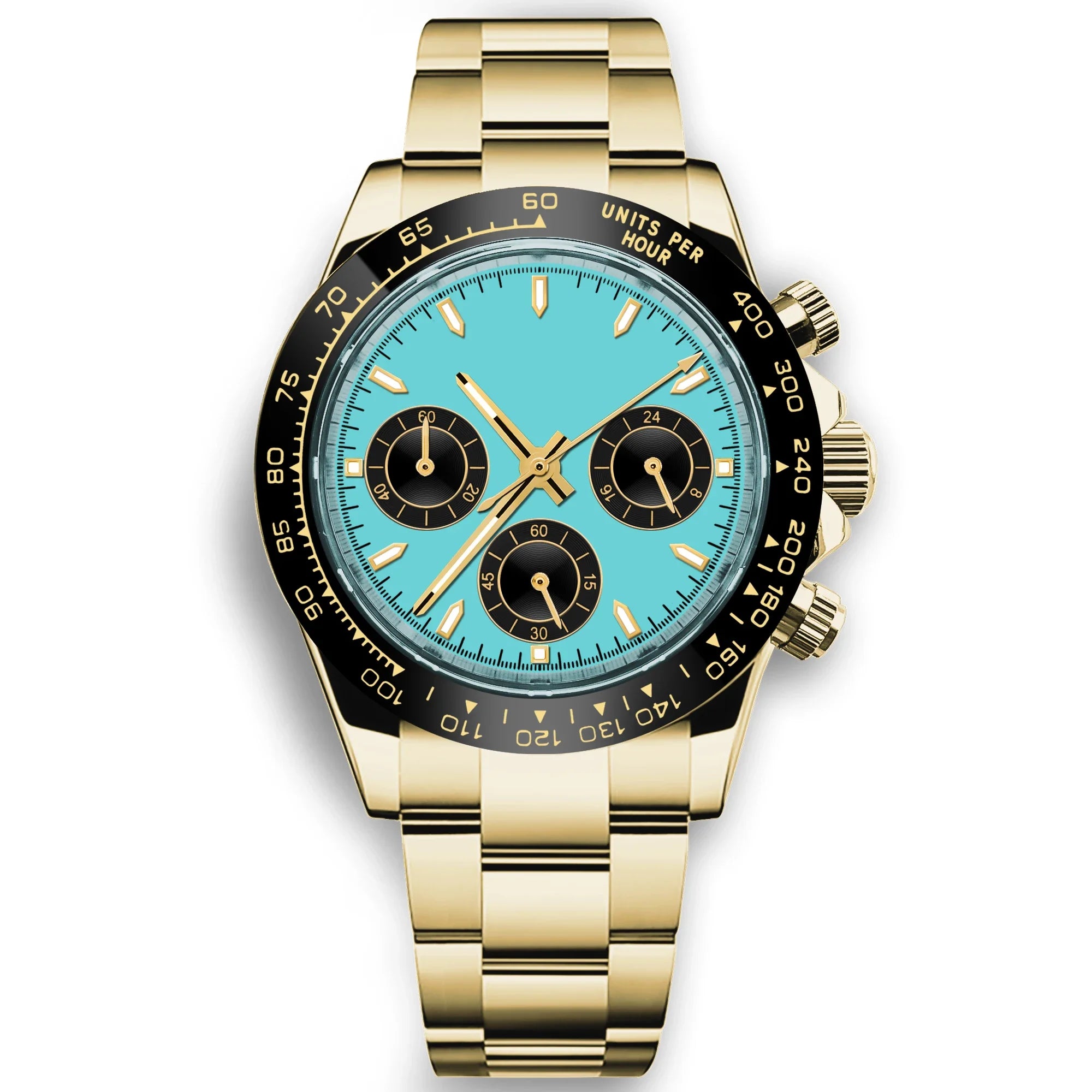 Montre Chronographe Homme Corgeut 39MM Quartz Seiko VK63 Acier Saphir Étanche 50M – CLEVI Paris