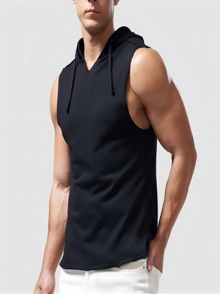 Sweat-shirt sans Manches à Capuche Homme – Séchage Rapide, Slim Fit, Sport & Running, Tailles M-XXXL – CLEVI Paris
