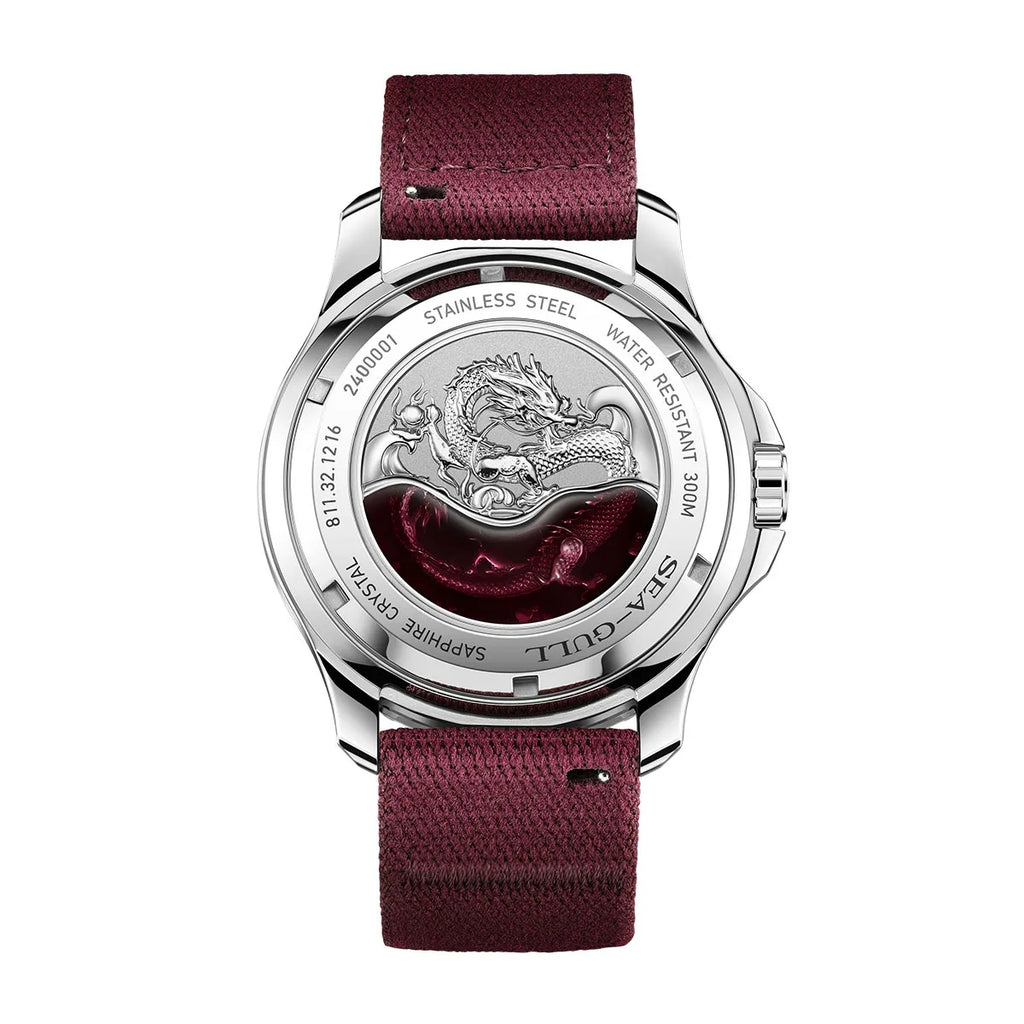 Montre Homme Sea-Gull 1216 – Automatique Plongeuse, Verre Saphir, Étanche 300M, Édition Dragon