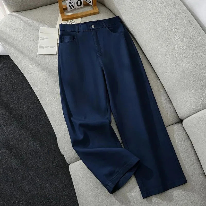 Jean Femme Taille Haute Wide-Leg Harem Denim Fin Casual Été 7 Coloris – CLEVI Paris
