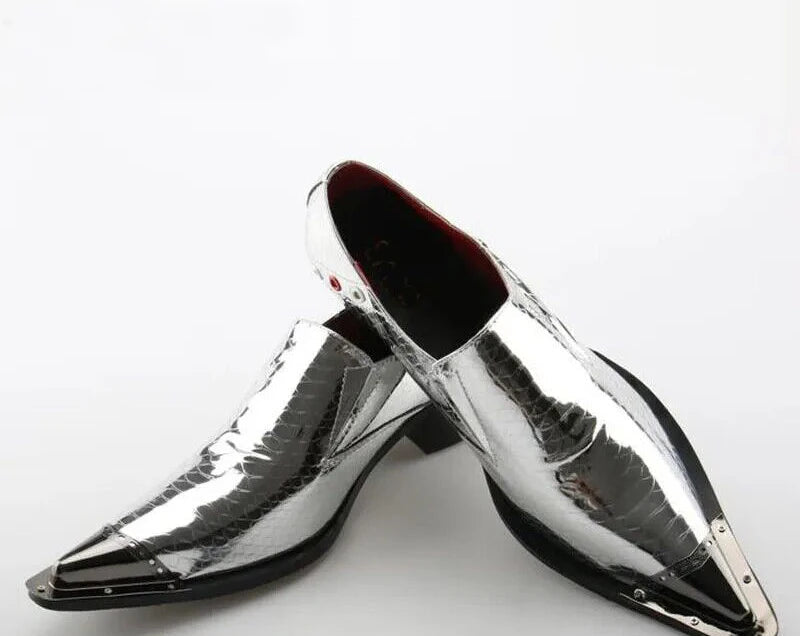 Oxford Homme Cuir Vache Bout Pointu Imprimé Serpent Slip-On Plateforme Rehaussant EU 36-49 – CLEVI Paris