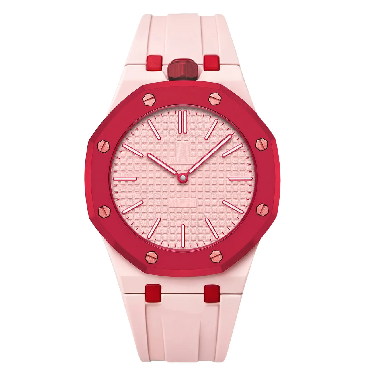 Montre Quartz Boîtier Octogonal Unisexe Bracelet Cuir Multicolore – CLEVI Paris