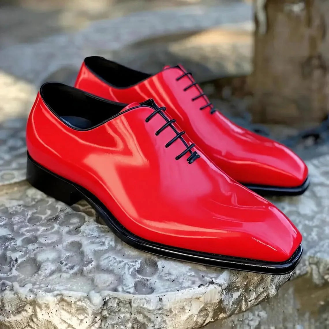 Oxfords Homme Cuir Verni Bout Carré – CLEVI Paris