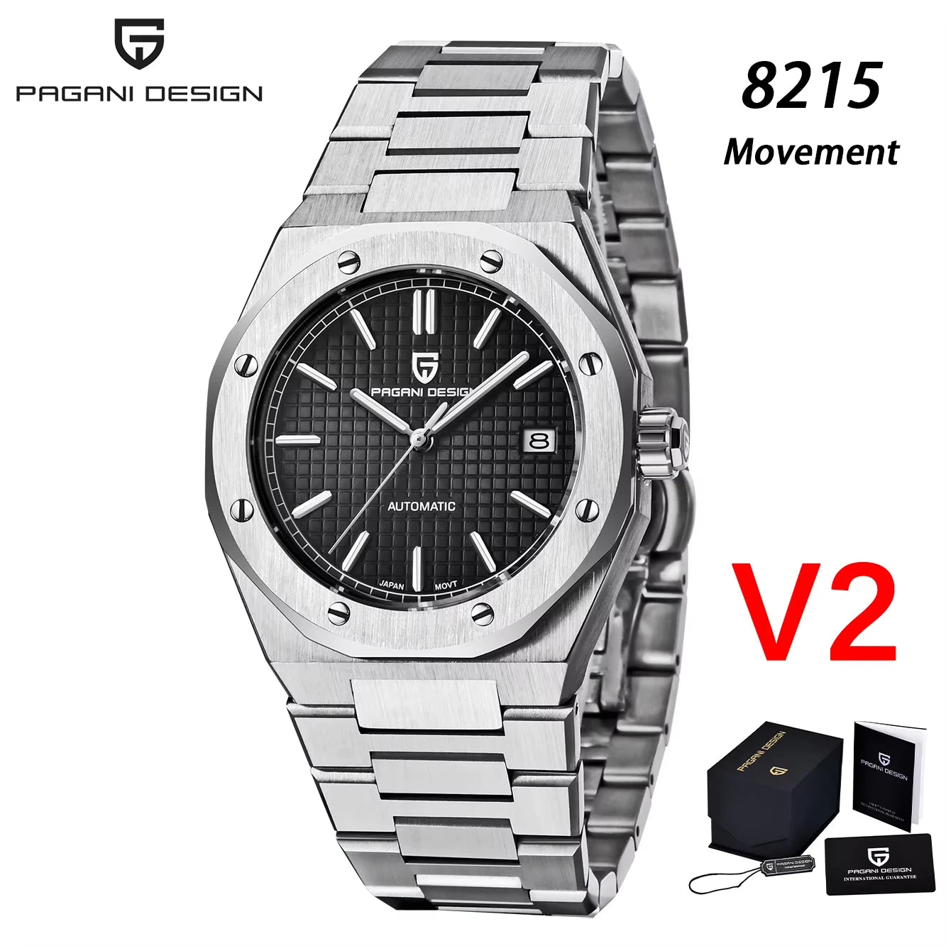 Montre Automatique Homme Pagani Design PD-1673 Seiko NH35 Saphir Lumineux Phase de Lune 10 Bar 7 Coloris – CLEVI Paris