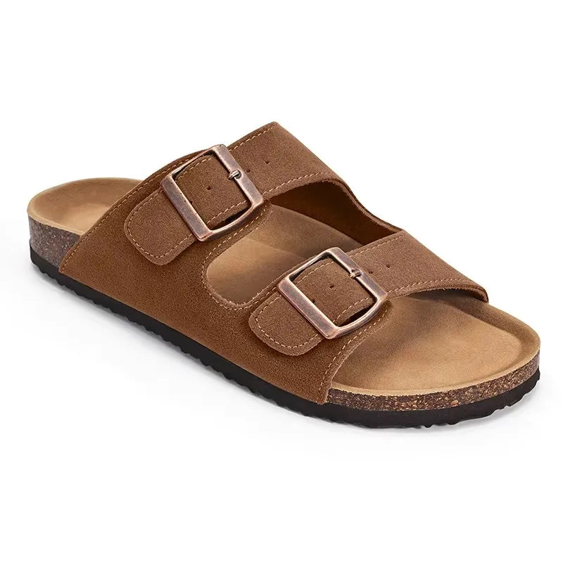 Mules Suède Boucle Métal Semelle Liège Soutien de Voûte | Mixte EU 36-46