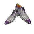 Oxford Homme Cuir de Vache Artisanal Bout Pointu Boucle Métal Gris-Violet | Business EU 39-50