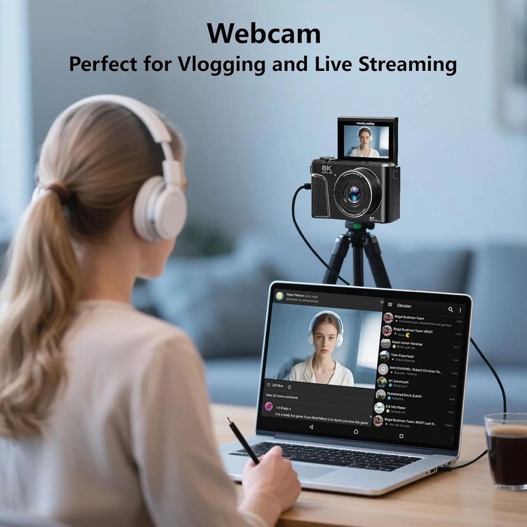 Appareil Photo Vlogging JSAMAZING W300 8K 88MP – Écran 3" Orientable 180°, Zoom 18x, WiFi, Stabilisation Double, YouTube – CLEVI Paris