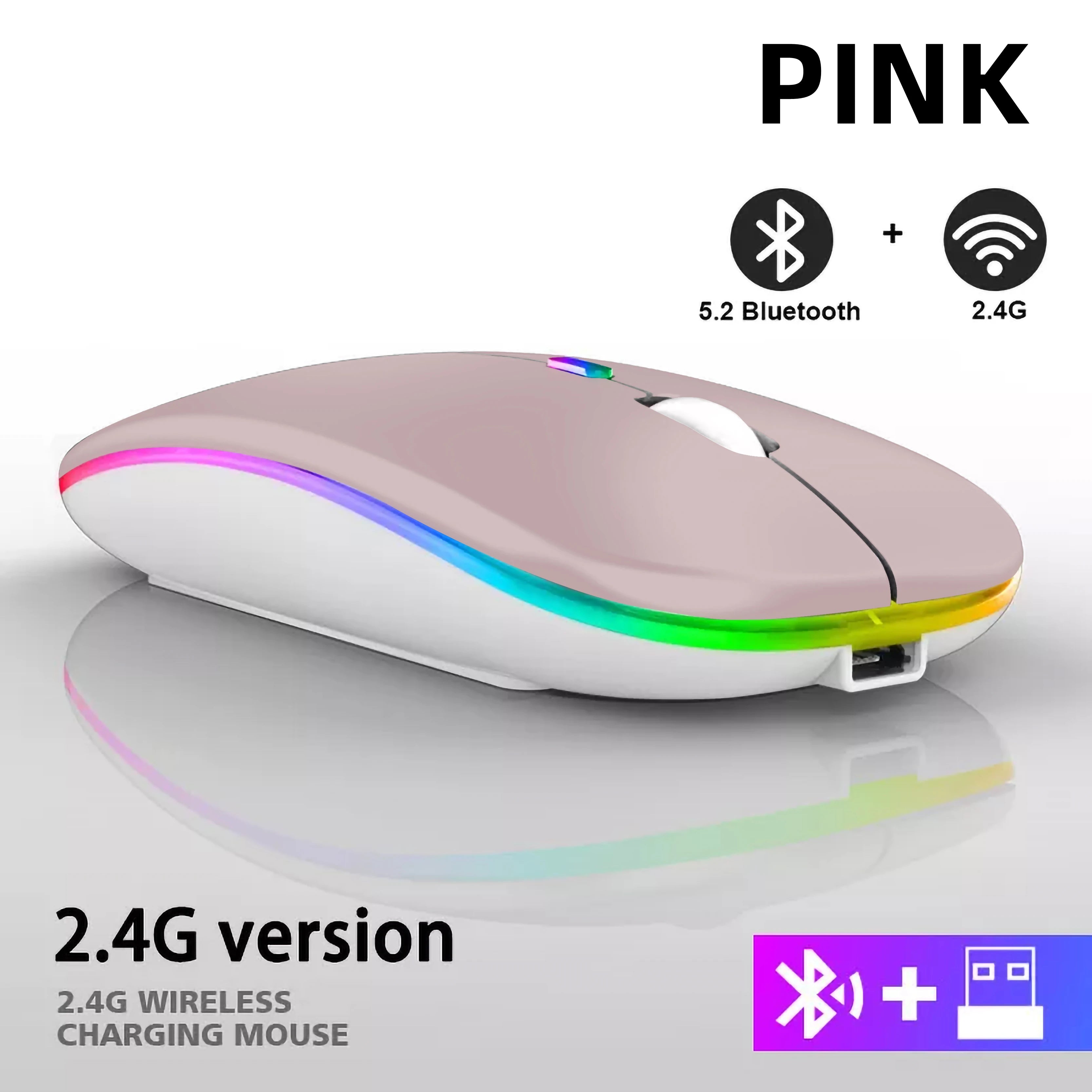 Souris Bluetooth Sans Fil HXSJ — Double Mode 2.4GHz, RGB, 1600 DPI, Rechargeable, PC & Mac | CLEVI Paris