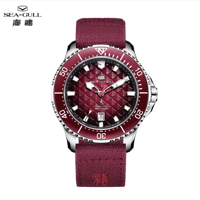 Montre Homme Sea-Gull 1216 – Automatique Plongeuse, Verre Saphir, Étanche 300M, Édition Dragon
