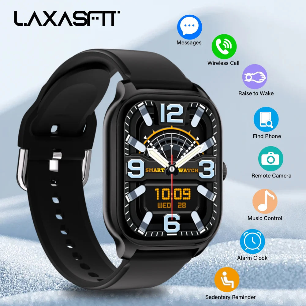 LAXASFIT H9 Plus Montre Connectée Sport — Écran 2.01" HD, Bluetooth, Appels, Cardio, SpO2 | CLEVI Paris