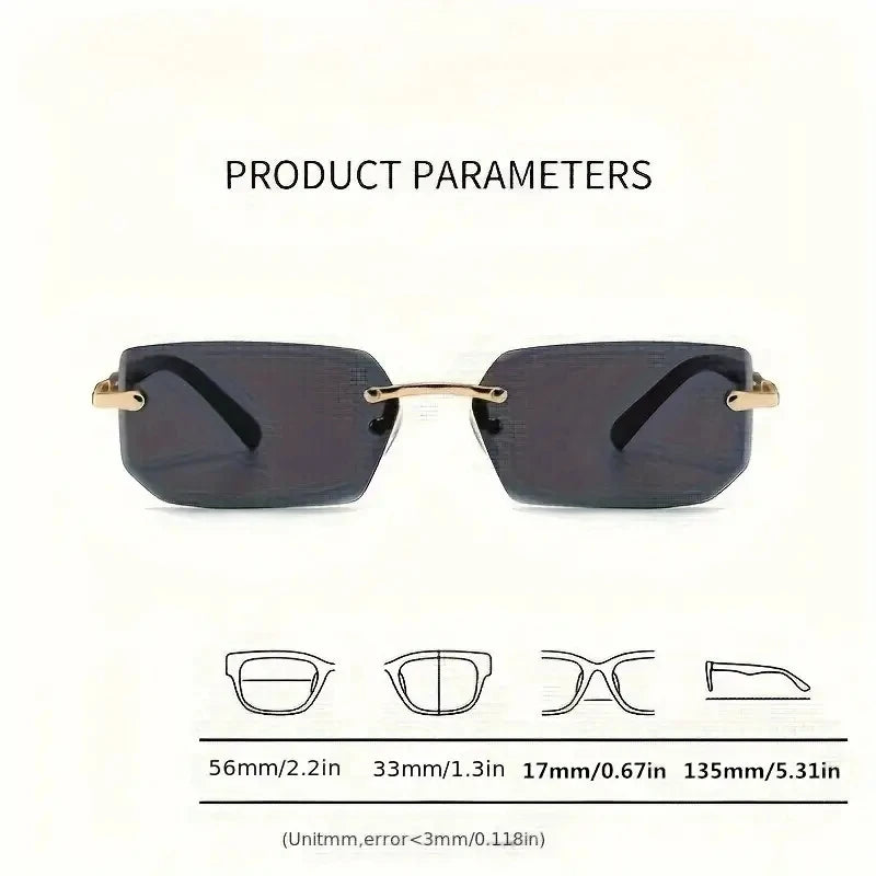 Lunettes de Soleil Sans Monture Rectangle Fashion — CLEVI Paris