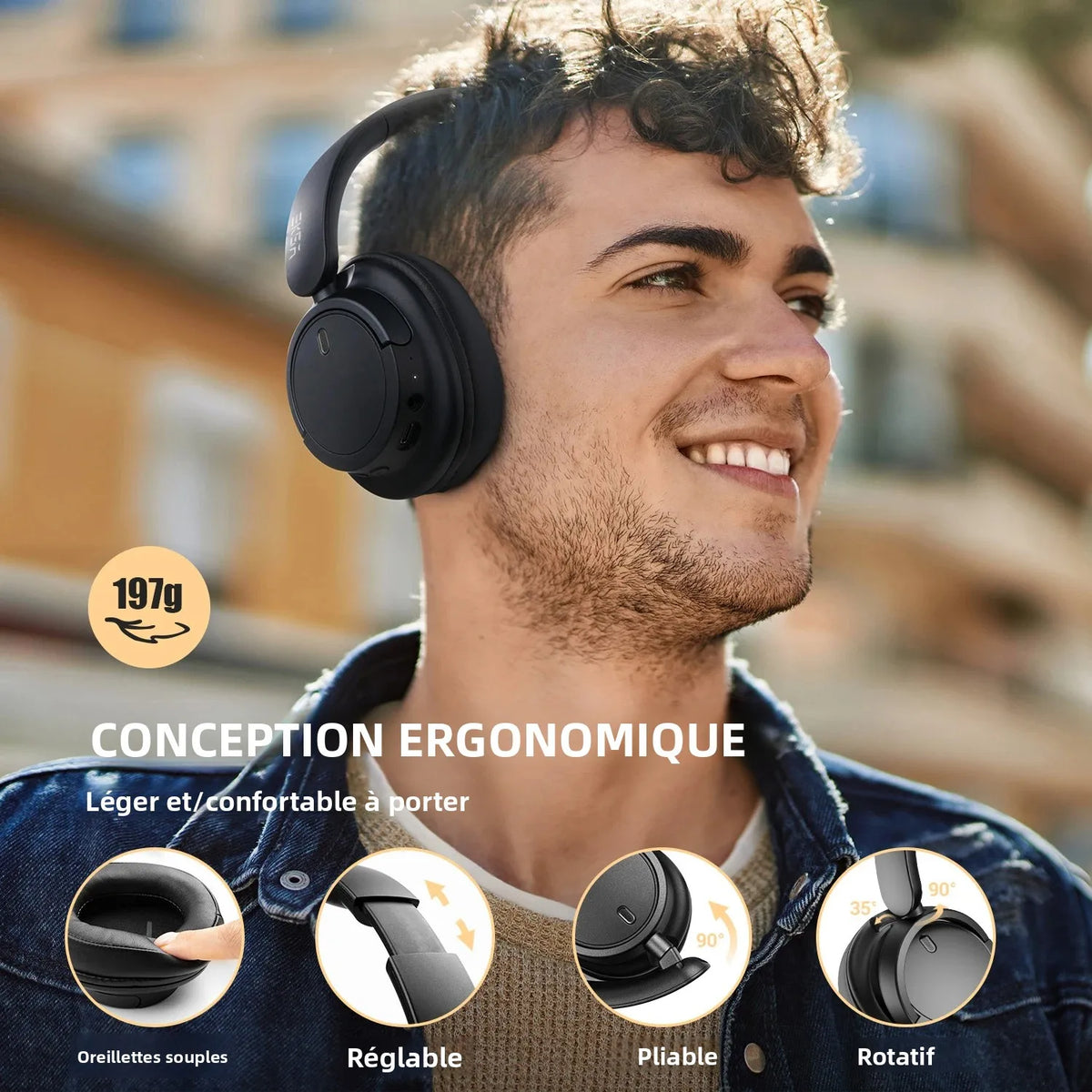 Casque Bluetooth Oneodio EKSA V16 HiFi 90h Bass/Pop Mode – CLEVI Paris