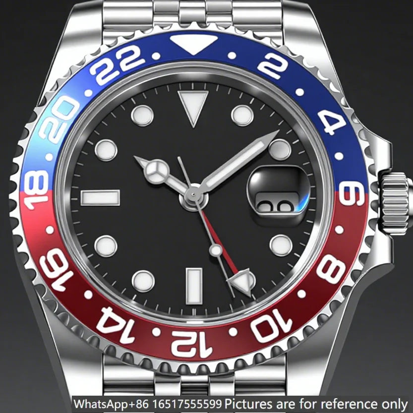 Montre Automatique Homme Style GMT 40MM Acier 904L Cadran Lumineux – CLEVI Paris