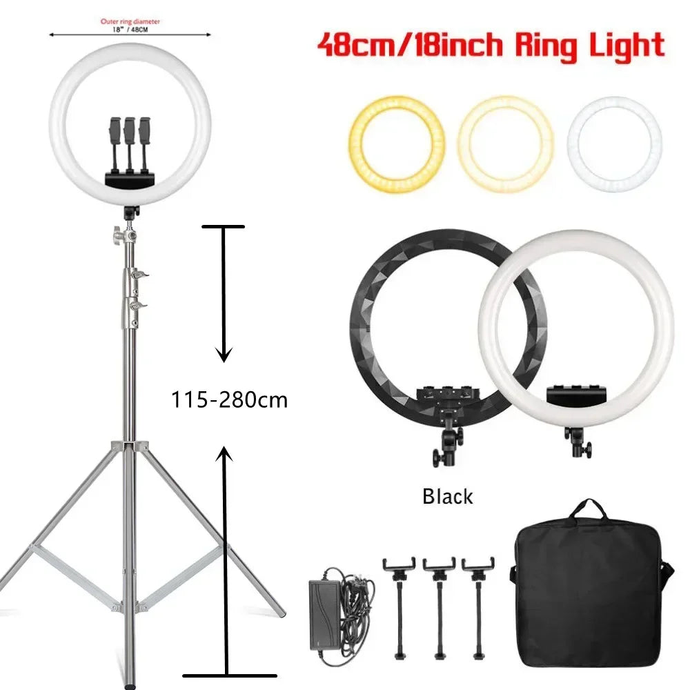 Anneau LED SH 18 pouces et supports au choix – CLEVI Paris
