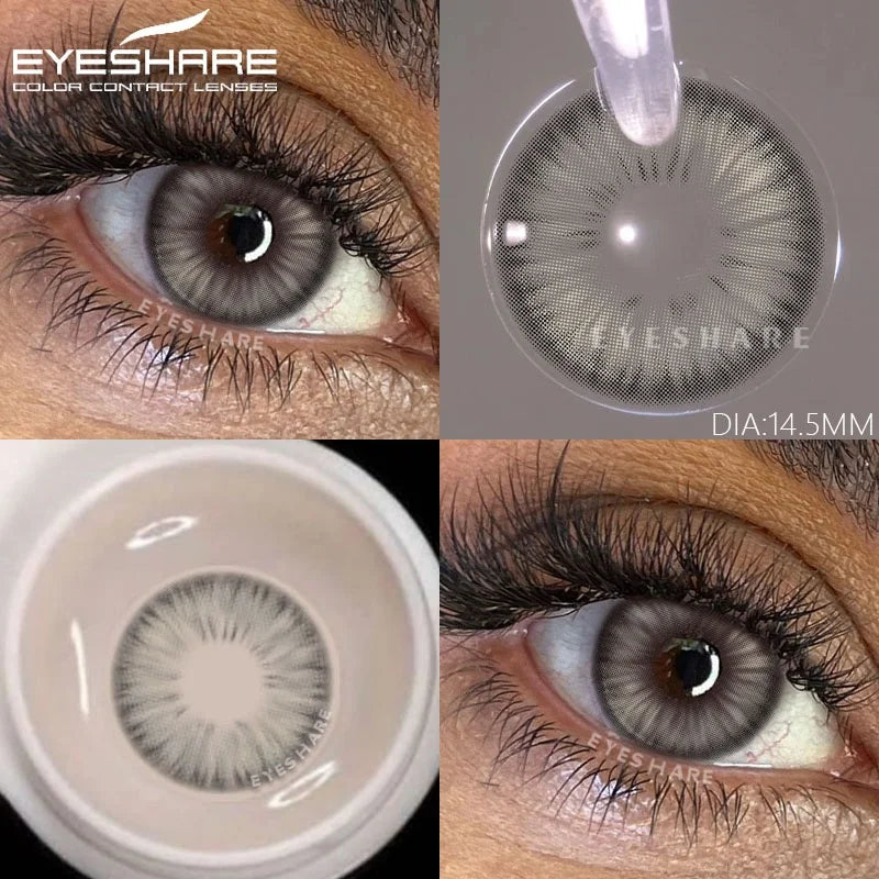 Lentilles de Contact Colorées EYESHARE – 15 Teintes, Port Annuel, Sans Correction