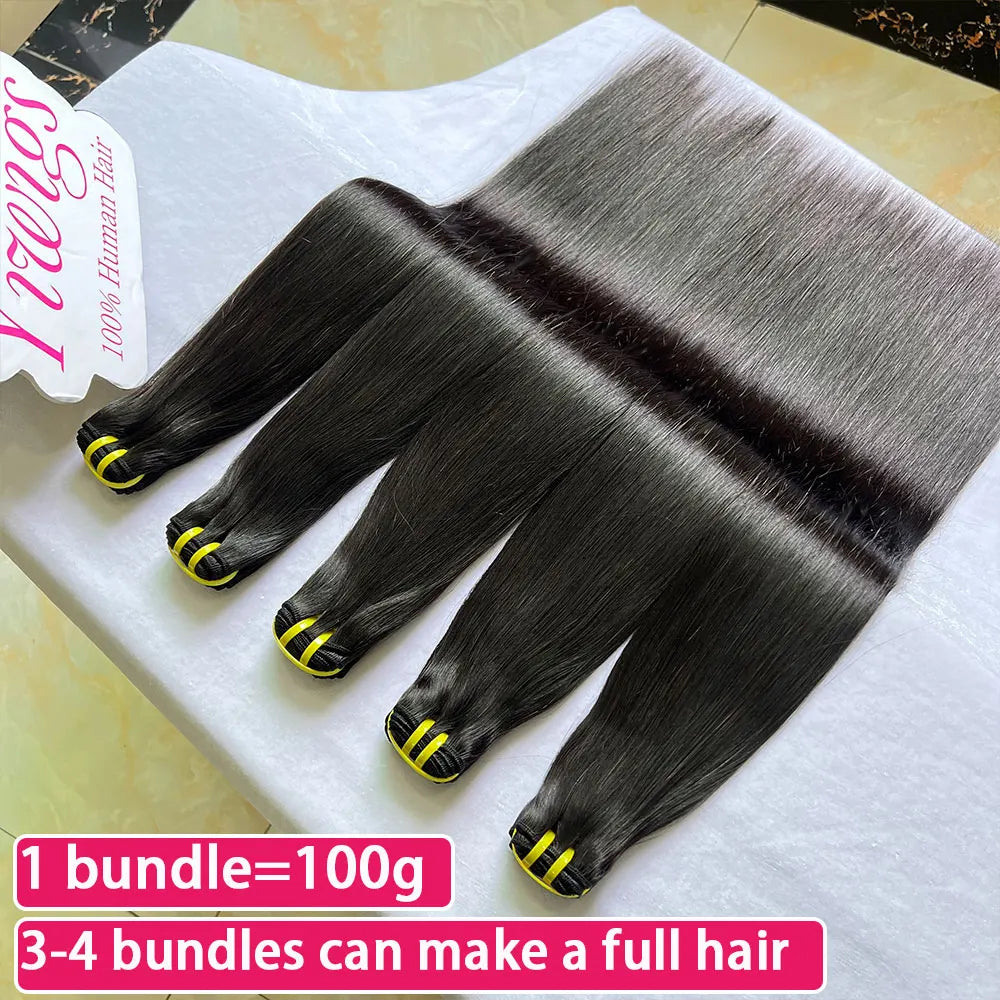 Bundles Bone Straight Cheveux Humains Vietnamiens Virgin Hair 100% Double Weft Noir Naturel 10-36 Pouces – CLEVI Paris
